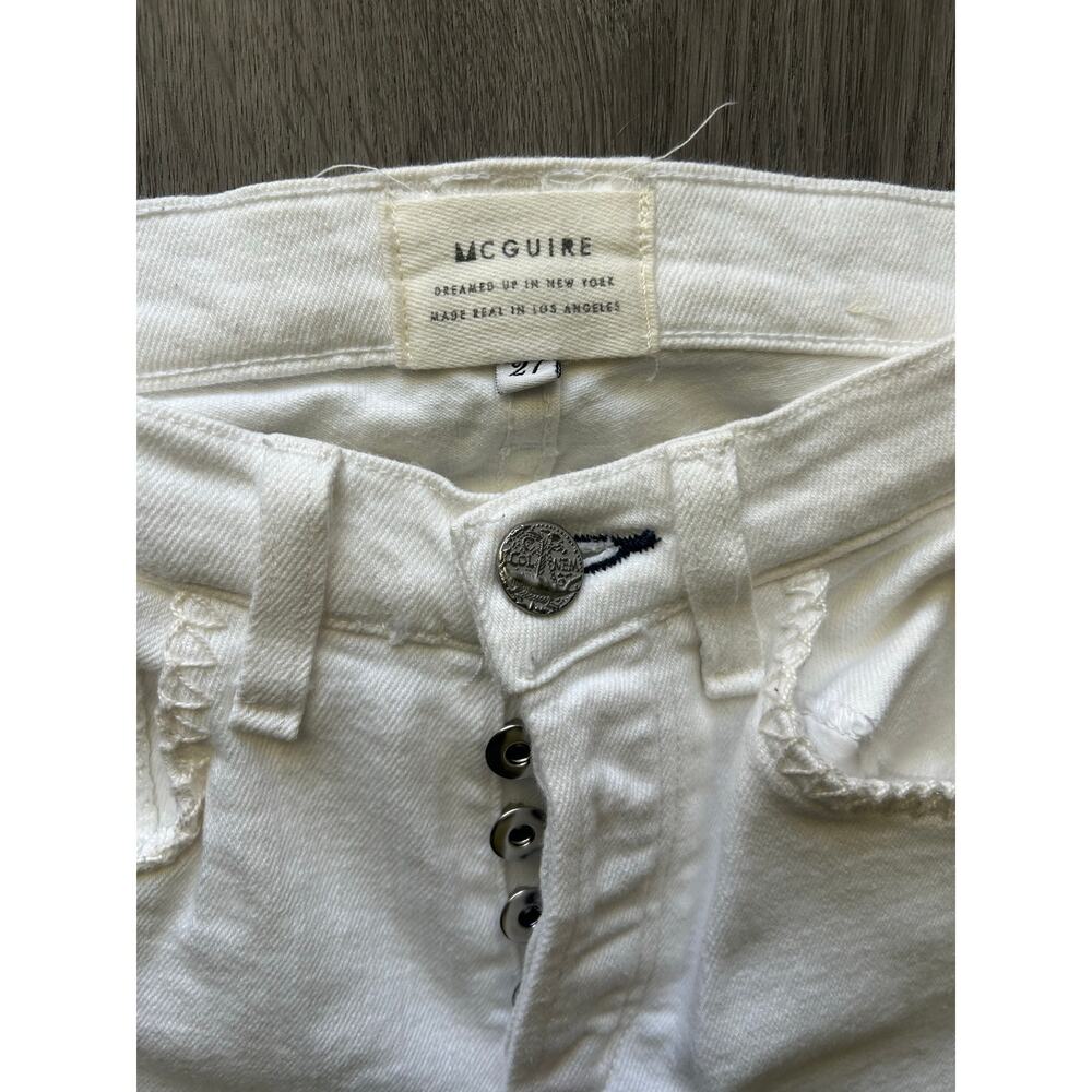 McGuire denim white jeans distressed frayed hem size 27 - Picture 4 of 5
